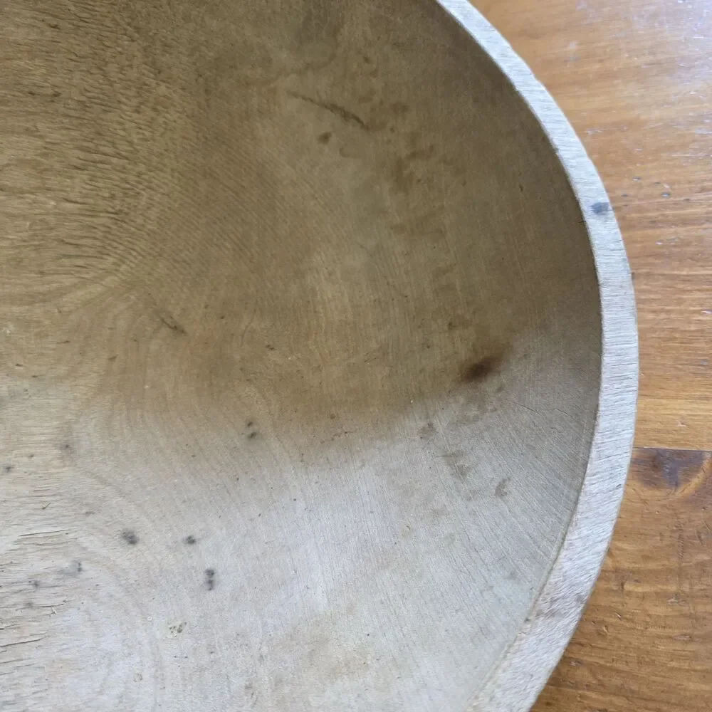 Marquette Wooden Primitive Farmhouse Dough Bowl 14